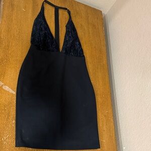 Lulu's Black Backless Lace Dress